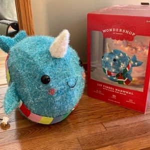 SOLD Wondershop lit tinsel narwhal